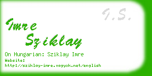 imre sziklay business card